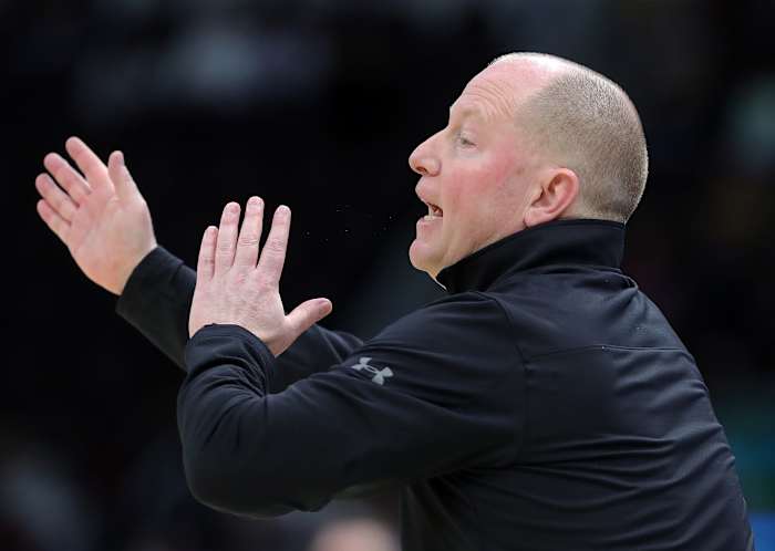 Senderoff during Kent State’s 73-60 win over Bowling Green in the MAC tournament semifinals on March 15, 2024.